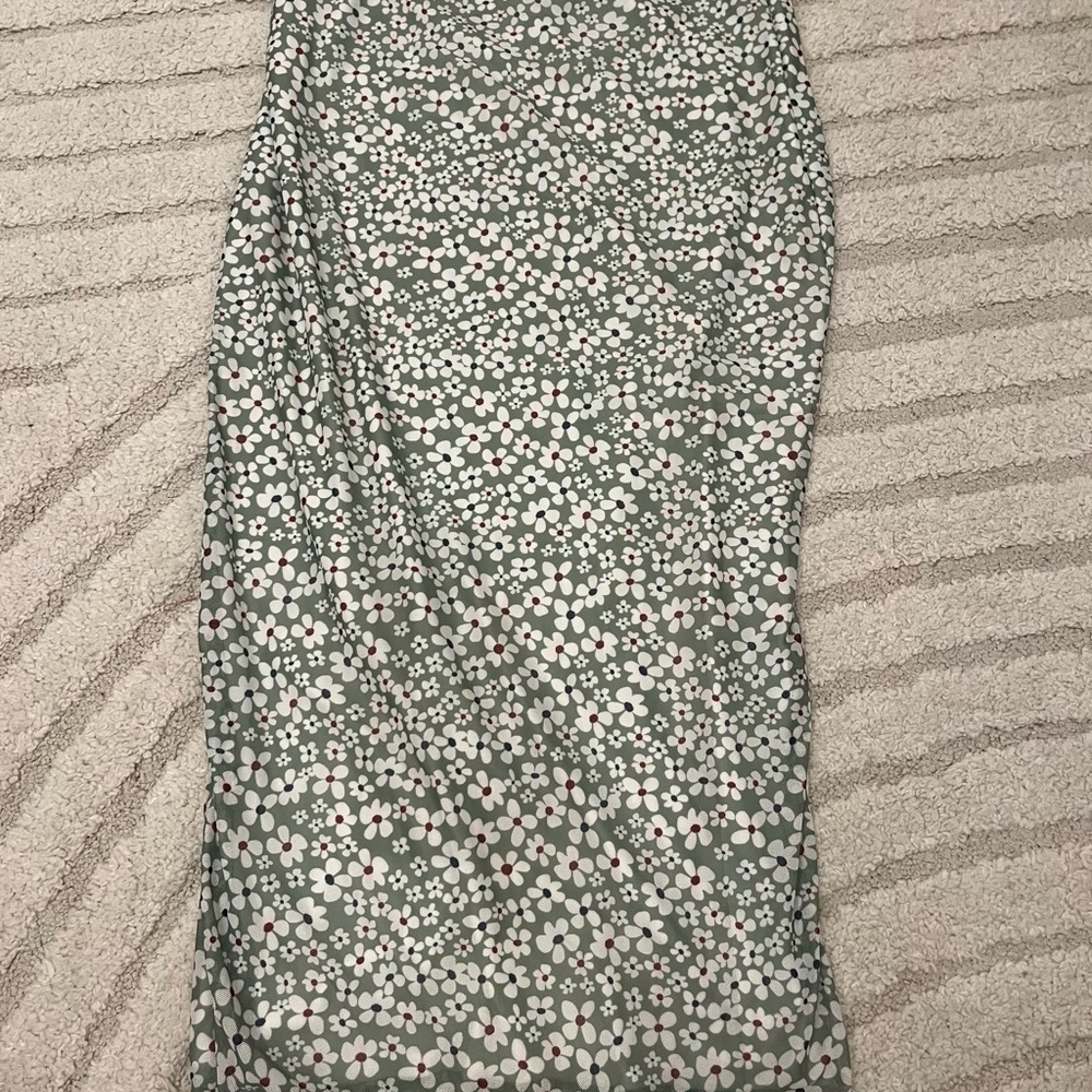 Floral Green Maxi Skirt